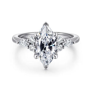 Gabriel & Co 14K White Gold Marquise Diamond Cluster Engagement Ring ER16125M6W44JJ