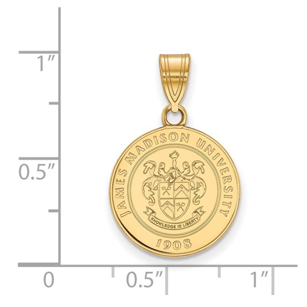 Sterling Silver/Gold Plated JMU Crest Pendant GP014JMU