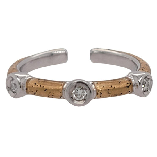 Soho Sterling Silver Gold Enamel Scattered Diamond Ring AR1606D3ORO
