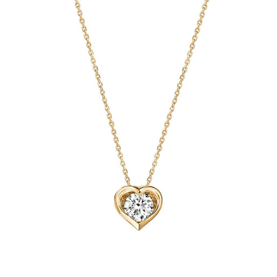 Hearts on Fire 18K Yellow Gold Whimsical Heart Single Diamond Necklace UU31628YGHV0201700