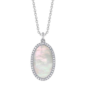 Shy 14KW Diamond and Mother of Pearl Necklace SC55026957