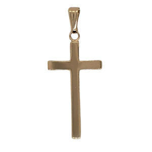 14K Yellow Gold Plain Cross Pendant 91009-MISCA
