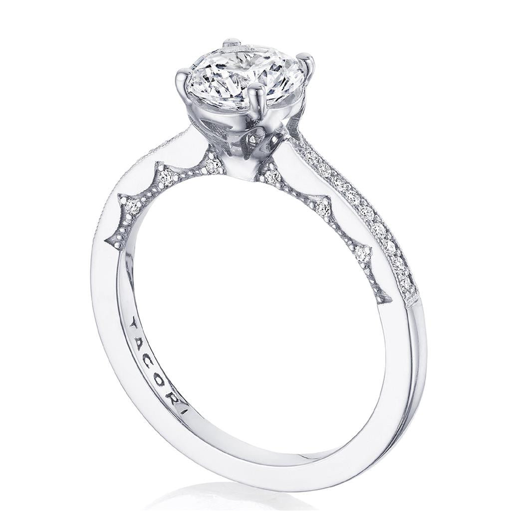Tacori 14K White Gold Coastal Crescent Engagement Ring P102 RD 6.5 FW