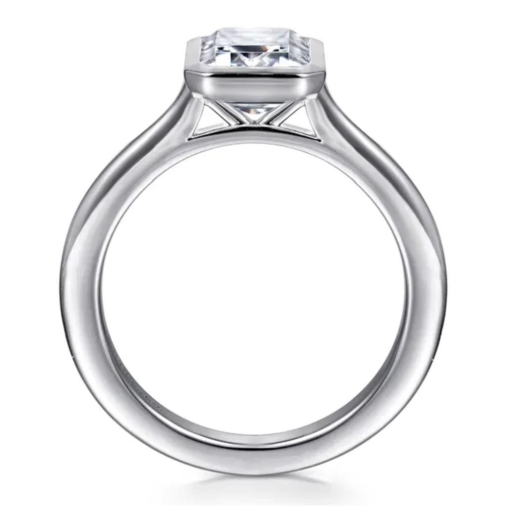 Gabriel & Co 14K White Gold Bezel Set Solitaire Engagement Ring ER16728E8W4JJJ