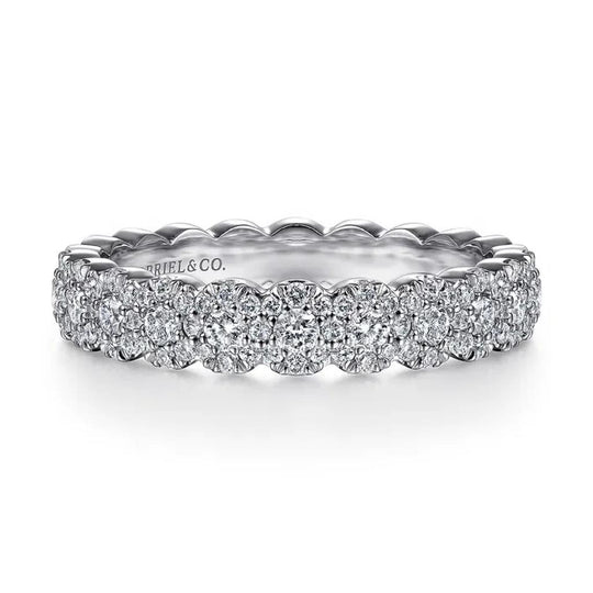 Gabriel & Co 14K White Gold Round Diamond Halo Anniversary Band AN14685W44JJ