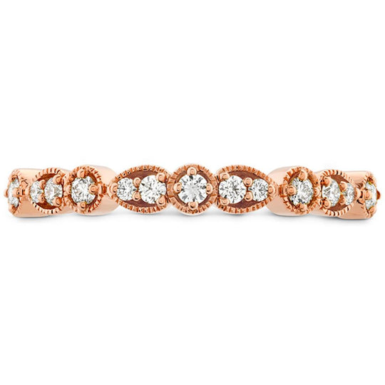 Hearts on Fire 18K Rose Gold Isabelle Milgrain Diamond Band HBAISATRM00198R-C