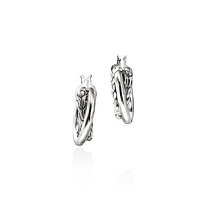 John Hardy SS Crossover Hoop Earrings EB98713