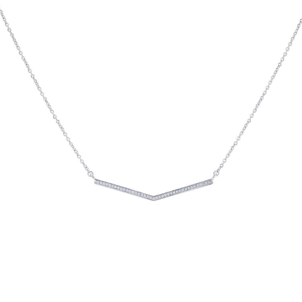 Costar 14KW Pointed Diamond Bar Necklace RP33813W