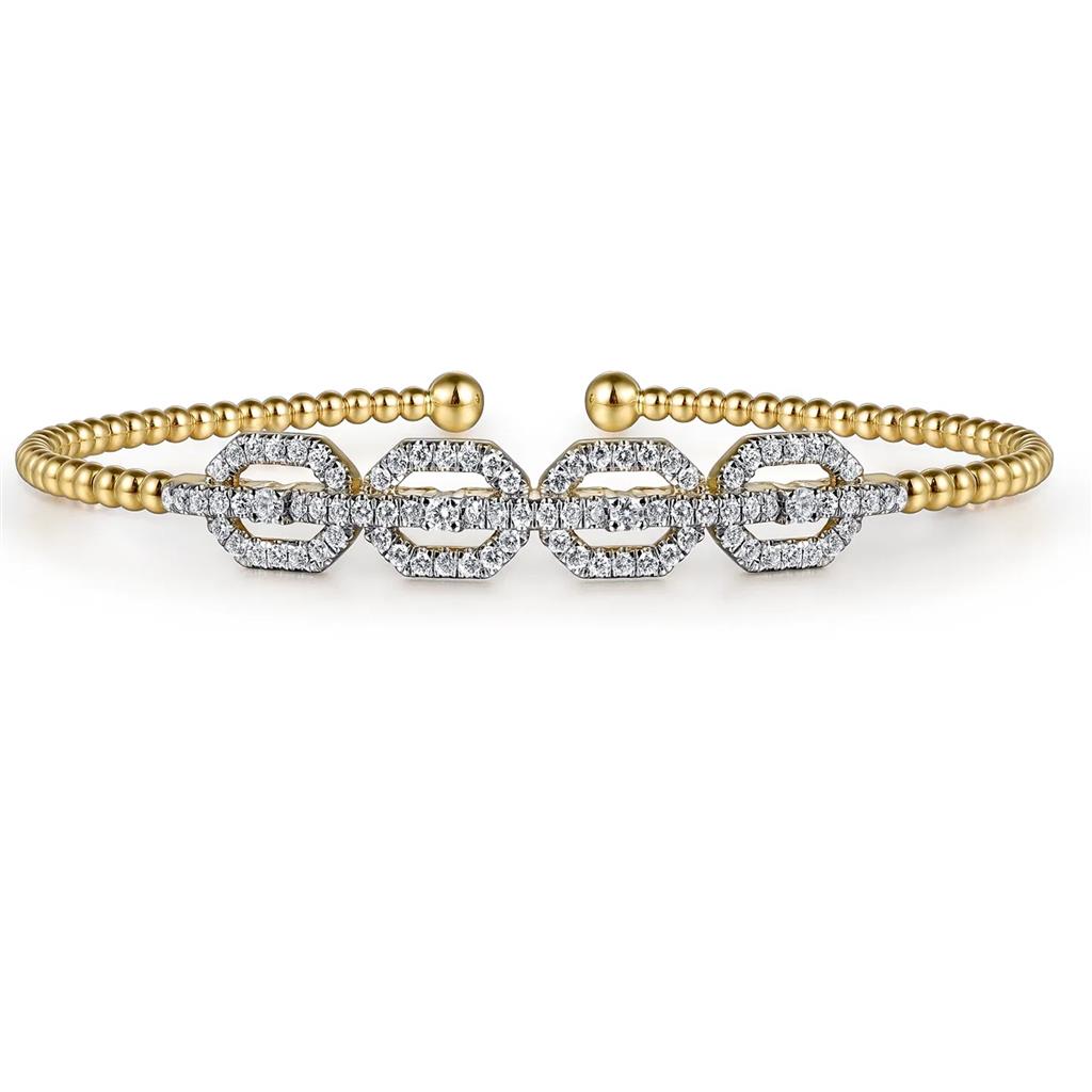 Gabriel & Co 14K Yellow Gold Bujukan Diamond Linked Bangle BG4229-62Y45JJ