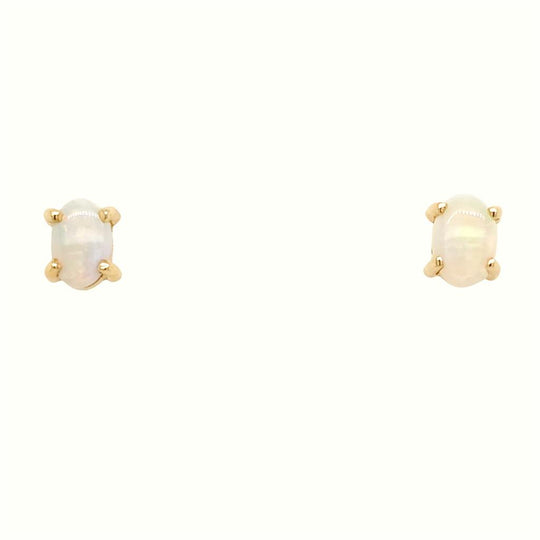 14K Yellow Gold Opal Stud Earrings CABOPALSTUD