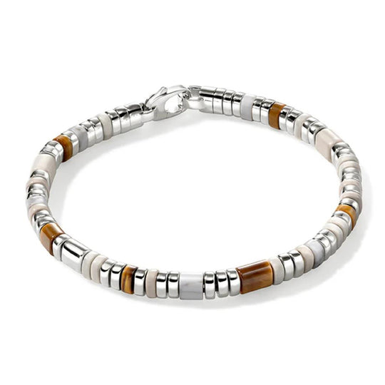 John Hardy Sterling Silver Tiger Eye Colorblock Bracelet BUS9012251LBRTEHLXUM