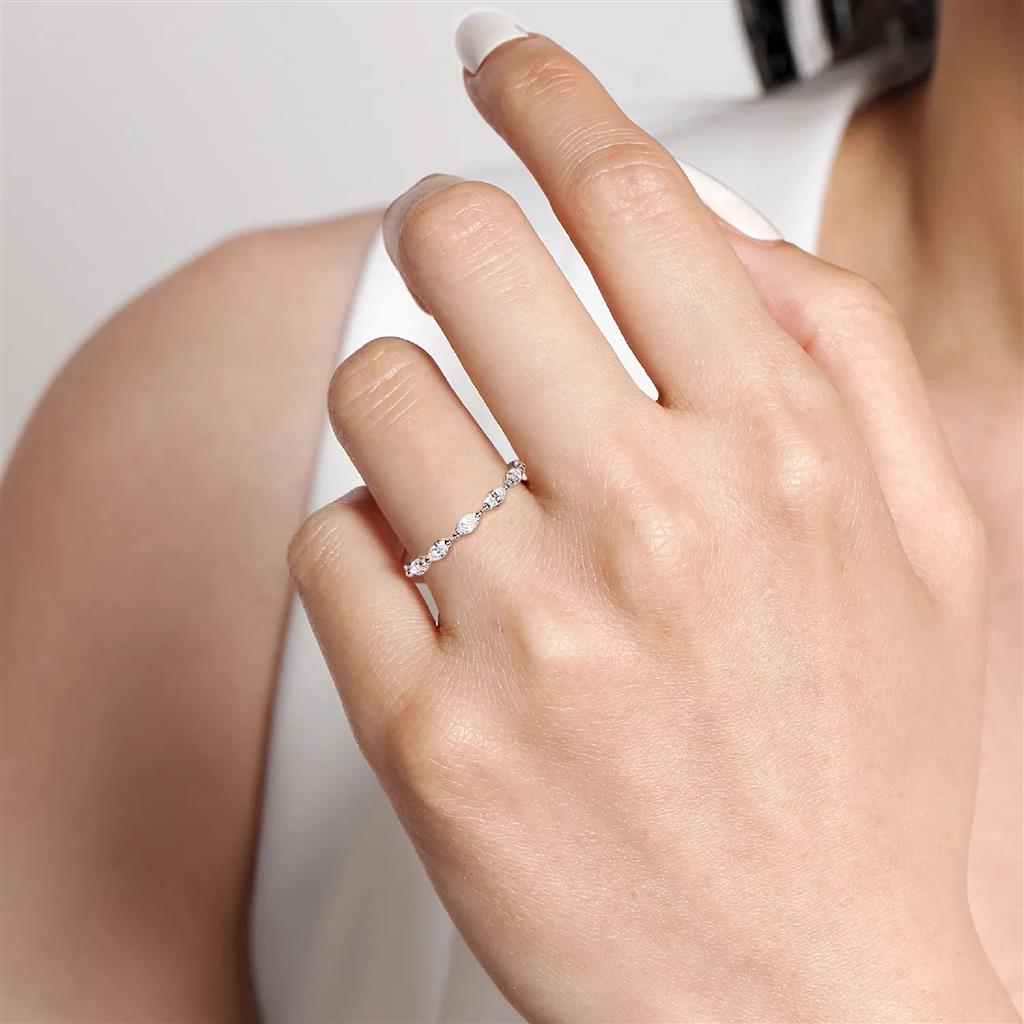 Gabriel & Co 14K White Gold Marquise Diamond Anniversary Band AN16425W43JJ