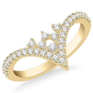 14K Yellow "V" Scattered Diamond Band 33-9398Y-L.00