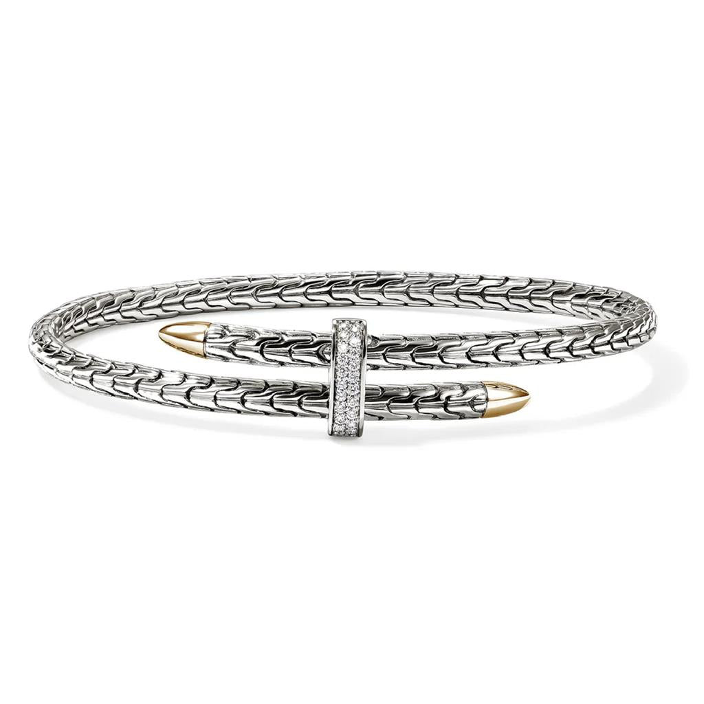 Mai✩°。⋆ John Hardy 14K Yellow Gold and Sterling Silver Diamond Slim