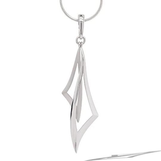 Joryel Vera Sterling Silver Matte & Polished Double Drop Pendant P7334