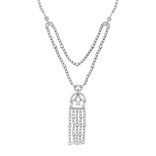 Hearts on Fire 18K White Gold Copley Tassel Diamond Necklace HFNCOPTAS-8W