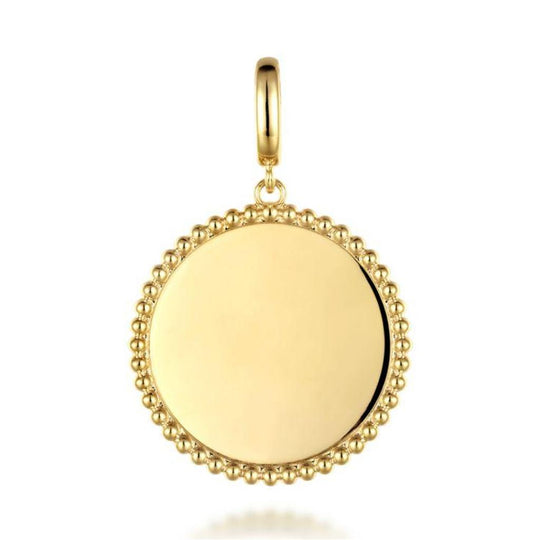 Gabriel & Co 14K Yellow Gold Bujukan Beaded Edge Medallion PT6591Y4JJJ