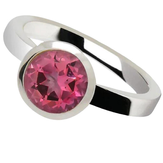 Joryel Vera Sterling Silver Pink Topaz Bezel Ring R3328PT
