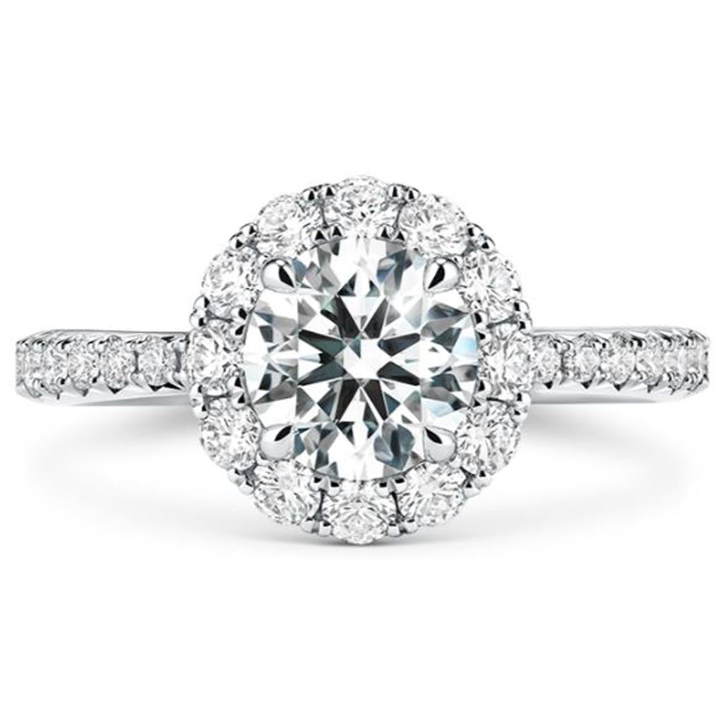 Hearts on Fire Platinum Vela Diamond Halo Engagement Ring UU2641P1