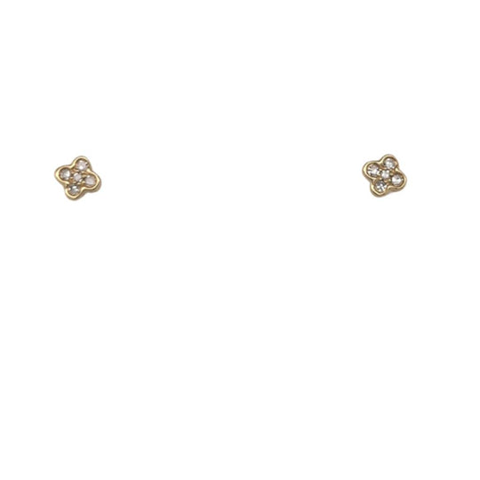 14K Yellow Gold Diamond Clover Studs E9499MODIFIEDA