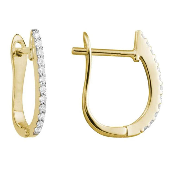 14K Yellow Gold Mini Diamond Hoop Earrings GEP60LT09