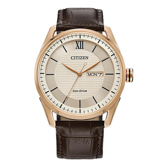 Citizen Gents Gold Tone Stainless Steel Classic Eco Drive Watch AW0082-01A