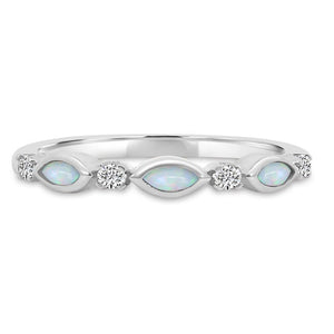 10K White Gold Diamond and Opal Ring M13R2353V0910-OP