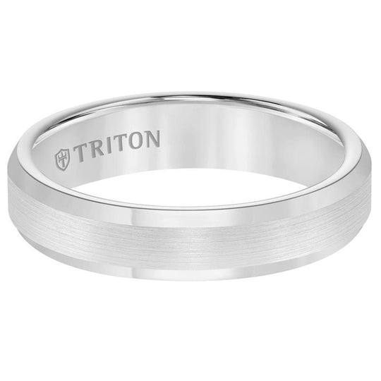 Frederick Goldman White Tungsten Carbide Beveled Edge Band 11-3617HC3-G.00