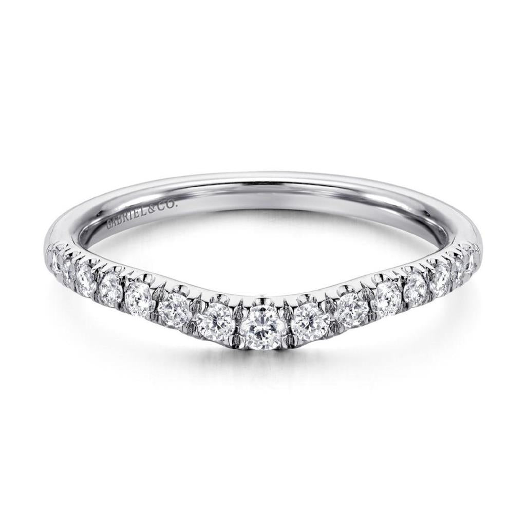 Gabriel & Co 14K White Gold Devotion Classic Curved Diamond Band AN11013W44JJ