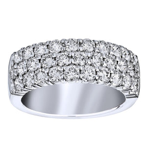 CW Signature 18K White Gold Three Row Diamond Ring R01319