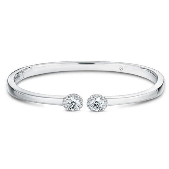 Hearts on Fire 18K White Ellipse Diamond Open Bangle UU27708WGHV1155648