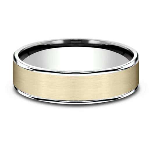 Benchmark 14K Yellow & White Gold Satin Center Band CFT206501014KWY09