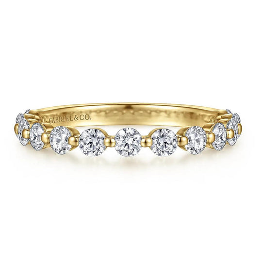 Gabriel & Co 14K Yellow Gold Single Prong Diamond Anniversary Band AN15748Y44JJ