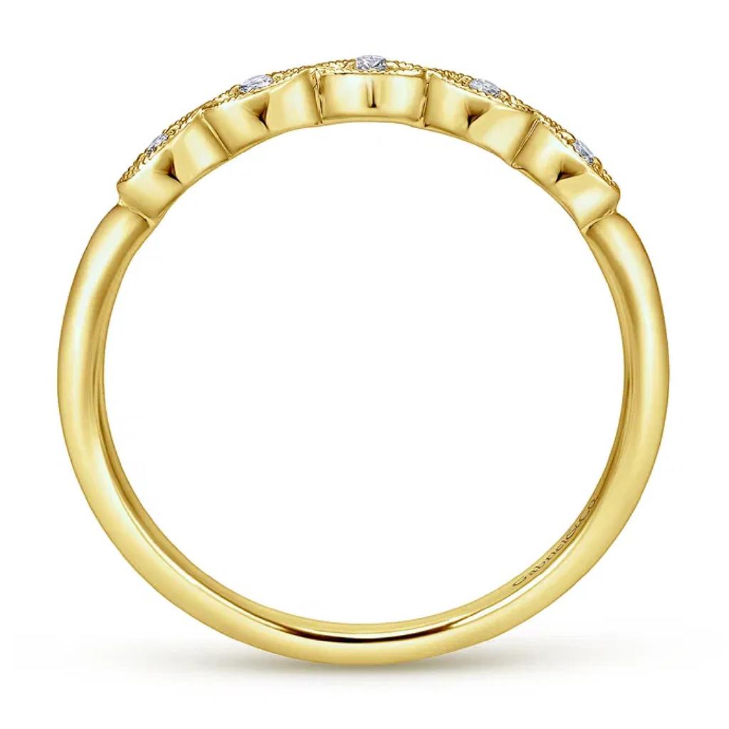 Gabriel & Co 14K Yellow Gold Milgrain Diamond Band WB11747R8Y44JJ