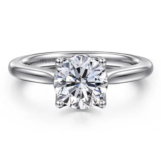 Gabriel & Co 14K White Gold Lotus Solitaire Engagement Ring ER16713R6W4JJJ