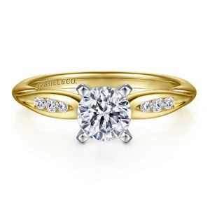 Gabriel & Co 14K Yellow and White Gold Contemporary Diamond Engagement Ring ER11749R2M44JJ