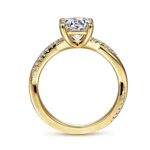 Gabriel & Co 14K Yellow Gold Contemporary Twist Diamond Engagement Ring ER14922R4Y44JJ