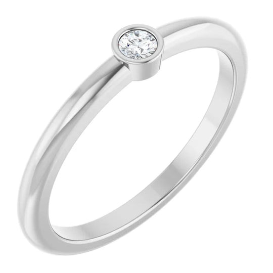 14K White Gold 1mm Comfort Fit Diamond Ring  MODIRL6.5:655:PMOD