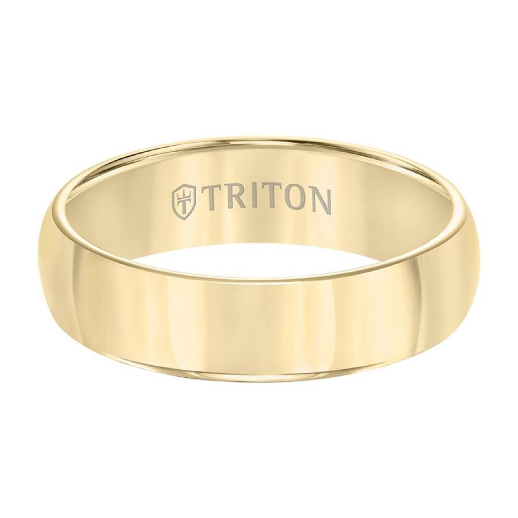 Frederick Goldman Yellow Tungsten 6mm Roll Edge Domed Wedding Band 11-2134YC-L.00