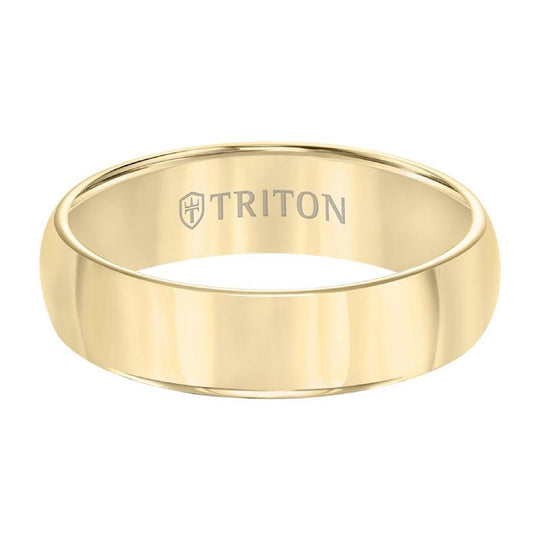 Frederick Goldman Yellow Tungsten 6mm Roll Edge Domed Wedding Band 11-2134YC-L.00