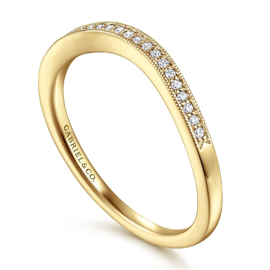 Gabriel & Co 14K Yellow Gold Victorian Curved Diamond Band WB11721R3Y44JJ