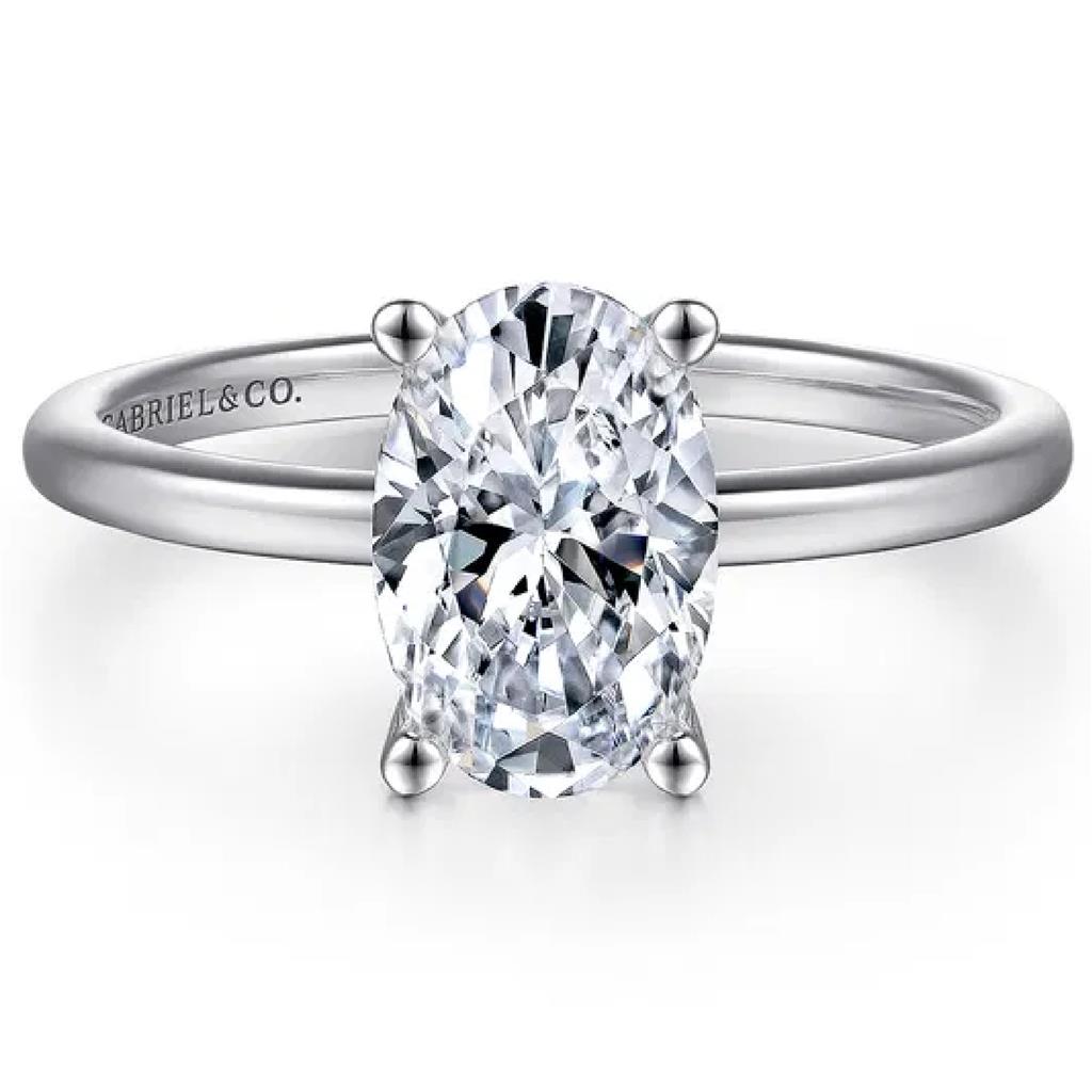Gabriel & Co 14K White Gold Solitaire Engagement Ring ER15960O8W4JJJ