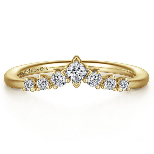 Gabriel & Co 14K Yellow Gold Devotion Contemporary Curved Diamond Band AN15557Y44JJ