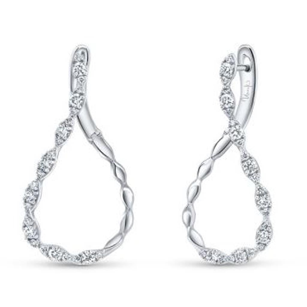 Uneek 14KW Open Diamond Twist Earrings LVEMI1216W