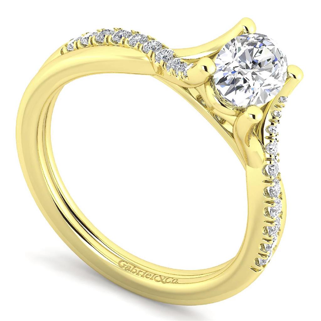 Gabriel & Co 14K Yellow Gold Oval Contemporary Twist Diamond Engagement Ring ER11794O4Y44JJ