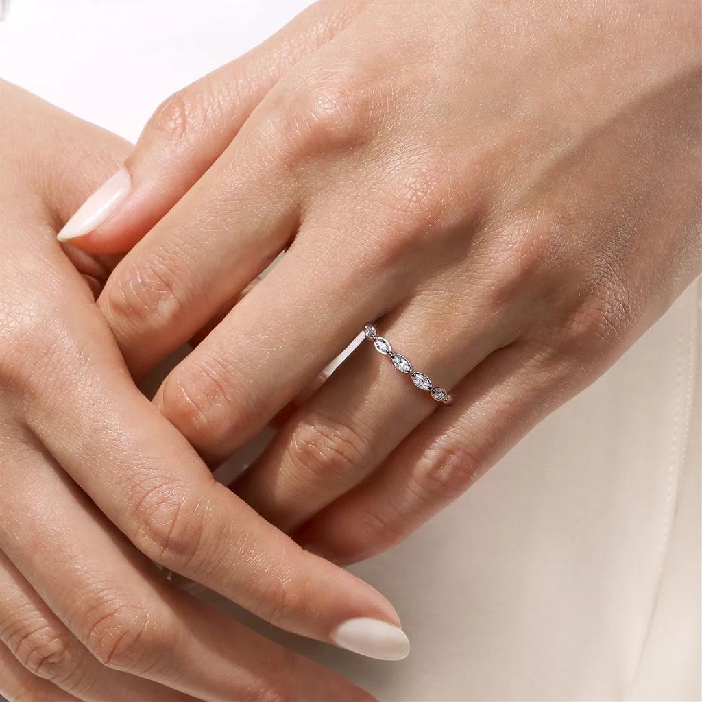 Gabriel & Co 14K White Gold Marquise Diamond Anniversary Band AN16461W43JJ