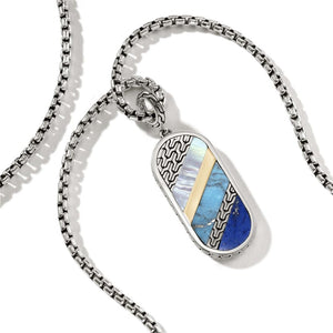 John Hardy Two Tone Mother of Pearl, Turquoise, Lapis Lazuli Necklace NMZS9009655MOPLPZX24