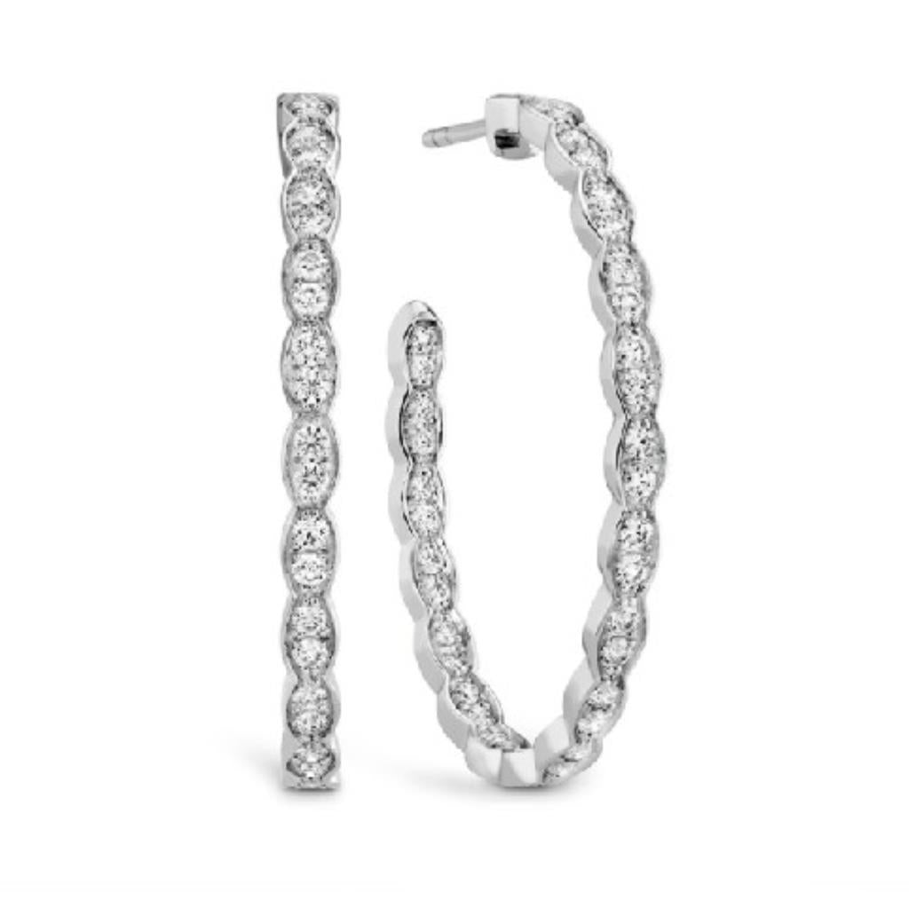 Hearts on Fire 18KW Lorelei Oval Hoops HOOPLFOVIO00888W