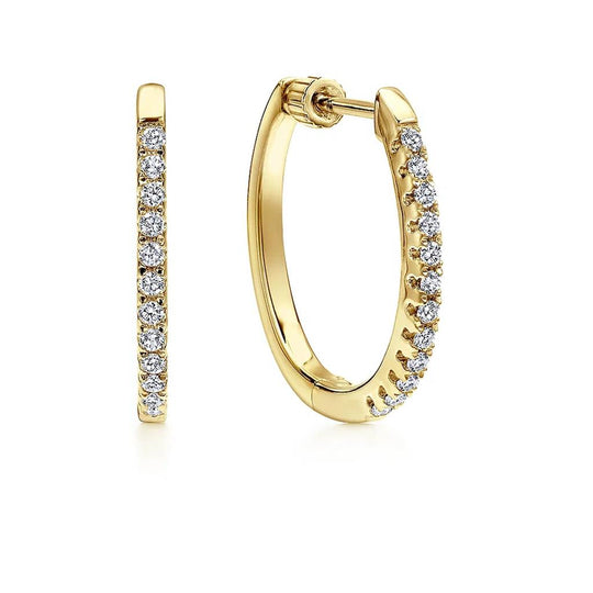 Gabriel & Co 14K Yellow Gold Classic Diamond Hoop Earrings EG10234Y45JJ