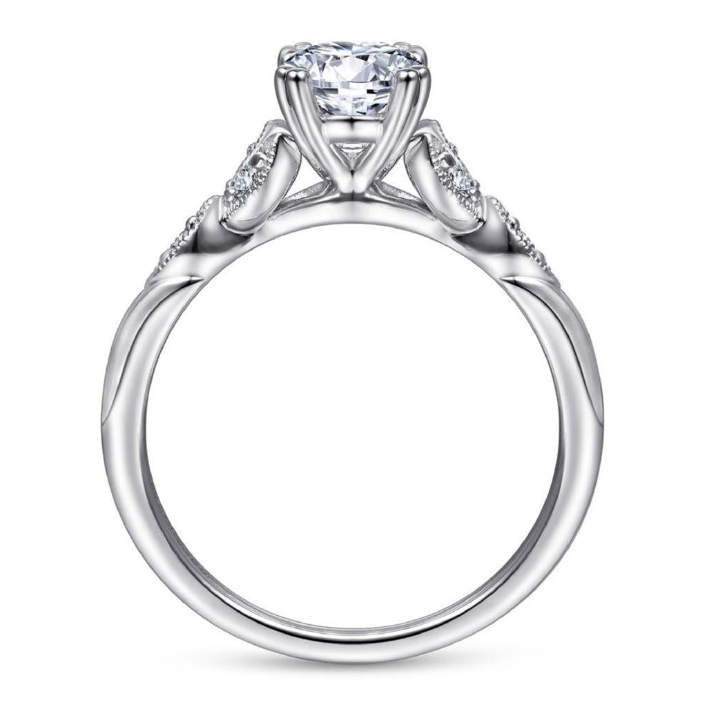 Gabriel 14KW Oval Floral Diamond Ring Mounting ER11721O3W44JJ
